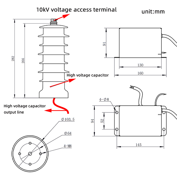 High-Voltage Capacitive Power Harvesting Device Dimensions جهاز حصاد الطاقة السعوية ذات الجهد العالي