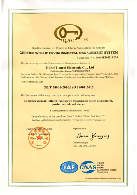 2 _ 0008 _ 2019 年 环境 管理 体系 认证 证书 英文版